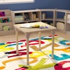 image:imageFlash Furniture Bright Beginnings Commercial Grade Height Adjustable Square Classroom Table  Wooden Activity Table  24 W x 24 D x 15 H  23 H  Beech