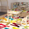 image:imageFlash Furniture Bright Beginnings Commercial Grade Height Adjustable Square Classroom Table  Wooden Activity Table  24 W x 24 D x 15 H  23 H  Beech