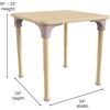 image:imageFlash Furniture Bright Beginnings Commercial Grade Height Adjustable Square Classroom Table  Wooden Activity Table  24 W x 24 D x 15 H  23 H  Beech