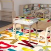 image:imageFlash Furniture Bright Beginnings Commercial Grade Height Adjustable Square Classroom Table  Wooden Activity Table  24 W x 24 D x 15 H  23 H  BeechWhite
