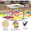 image:imageFlash Furniture Bright Beginnings Commercial Grade Height Adjustable Square Classroom Table  Wooden Activity Table  24 W x 24 D x 15 H  23 H  BeechWhite
