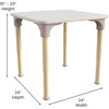 image:imageFlash Furniture Bright Beginnings Commercial Grade Height Adjustable Square Classroom Table  Wooden Activity Table  24 W x 24 D x 15 H  23 H  BeechWhite