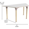 image:imageFlash Furniture Bright Beginnings Commercial Grade Height Adjustable Trapezoid Classroom Table  Wooden Activity Table  47 D x 15 H  23 H  BeechWhite
