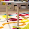 image:imageFlash Furniture Bright Beginnings Commercial Grade Height Adjustable Trapezoid Classroom Table  Wooden Activity Table  47 D x 15 H  23 H  BeechWhite