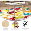 image:imageFlash Furniture Bright Beginnings Commercial Grade Height Adjustable Trapezoid Classroom Table  Wooden Activity Table  47 D x 15 H  23 H  BeechWhite