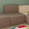 image:imageFlash Furniture Bright Beginnings Commercial Grade Modular Classroom 1Seater Sofa  Neutral Easy Clean Vinyl Upholstery  Soft Seating  Armless Design