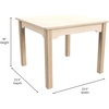 image:imageFlash Furniture Bright Beginnings Commercial Grade Square Classroom Table  Wooden Preschool Activity Table  Greenguard Certified Wood  235 W x 18 H Beech Finish