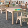 image:imageFlash Furniture Bright Beginnings Commercial Grade Square Classroom Table  Wooden Preschool Activity Table  Greenguard Certified Wood  235 W x 18 H Beech Finish