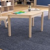 image:imageFlash Furniture Bright Beginnings Commercial Grade Trapezoid Classroom Table  Wooden Preschool Activity Table  Greenguard Certified Wood  2075 W x 47 D x 21 H Beech