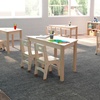 image:imageFlash Furniture Bright Beginnings Commercial Grade Trapezoid Classroom Table  Wooden Preschool Activity Table  Greenguard Certified Wood  2075 W x 47 D x 21 H Beech