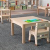 image:imageFlash Furniture Bright Beginnings Commercial Square Classroom Table  Wooden Preschool Activity Table  Greenguard Certified Wood  235 W x 145 H Beech Finish