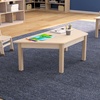 image:imageFlash Furniture Bright Beginnings Commercial Trapezoid Classroom Table  Wooden Preschool Activity Table  Greenguard Certified Wood  2075 W x 47 D x 145 H Beech