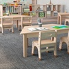 image:imageFlash Furniture Bright Beginnings Commercial Trapezoid Classroom Table  Wooden Preschool Activity Table  Greenguard Certified Wood  2075 W x 47 D x 145 H Beech