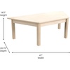 image:imageFlash Furniture Bright Beginnings Commercial Trapezoid Classroom Table  Wooden Preschool Activity Table  Greenguard Certified Wood  2075 W x 47 D x 145 H Beech