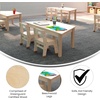 image:imageFlash Furniture Bright Beginnings Commercial Trapezoid Classroom Table  Wooden Preschool Activity Table  Greenguard Certified Wood  2075 W x 47 D x 145 H Beech