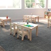 image:imageFlash Furniture Bright Beginnings Commercial Trapezoid Classroom Table  Wooden Preschool Activity Table  Greenguard Certified Wood  2075 W x 47 D x 145 H Beech