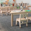 image:imageFlash Furniture Bright Beginnings Commercial Trapezoid Classroom Table  Wooden Preschool Activity Table  Greenguard Certified Wood  2075 W x 47 D x 18 H Beech