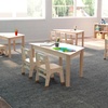 image:imageFlash Furniture Bright Beginnings Commercial Trapezoid Classroom Table  Wooden Preschool Activity Table  Greenguard Certified Wood  2075 W x 47 D x 18 H Beech