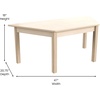 image:imageFlash Furniture Bright Beginnings Commercial Trapezoid Classroom Table  Wooden Preschool Activity Table  Greenguard Certified Wood  2075 W x 47 D x 18 H Beech