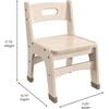 image:imageFlash Furniture Bright Beginnings Set of 2 Commercial Wooden Classroom Chairs  Natural Finish  10 Seat Height  Integrated Carrying Handle  NonSlip Foot Caps