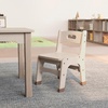 image:imageFlash Furniture Bright Beginnings Set of 2 Commercial Wooden Classroom Chairs  Natural Finish  10 Seat Height  Integrated Carrying Handle  NonSlip Foot Caps