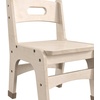 image:imageFlash Furniture Bright Beginnings Set of 2 Commercial Wooden Classroom Chairs  Natural Finish  10 Seat Height  Integrated Carrying Handle  NonSlip Foot Caps