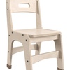 image:imageFlash Furniture Bright Beginnings Set of 2 Commercial Wooden Classroom Chairs  Natural Finish  115 Seat Height  Integrated Carrying Handle  NonSlip Foot Caps