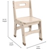image:imageFlash Furniture Bright Beginnings Set of 2 Commercial Wooden Classroom Chairs  Natural Finish  115 Seat Height  Integrated Carrying Handle  NonSlip Foot Caps