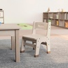 image:imageFlash Furniture Bright Beginnings Set of 2 Commercial Wooden Classroom Chairs  Natural Finish  9 Seat Height  Integrated Carrying Handle  NonSlip Foot Caps