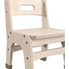 image:imageFlash Furniture Bright Beginnings Set of 2 Commercial Wooden Classroom Chairs  Natural Finish  9 Seat Height  Integrated Carrying Handle  NonSlip Foot Caps