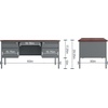 image:imageFlash Furniture Cambridge Double Pedestal Desk with 3 Locking Drawers Commercial Grade Teachers or Office Desk 30x60 Metal Frame MahoganyCharcoal