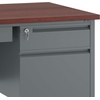 image:imageFlash Furniture Cambridge Double Pedestal Desk with 3 Locking Drawers Commercial Grade Teachers or Office Desk 30x60 Metal Frame MahoganyCharcoal