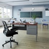 image:imageFlash Furniture Cambridge Right Side Single Pedestal Desk with 3 Locking Drawers Commercial Grade Teachers or Office Desk 24x48 Metal Frame MahoganyCharcoal