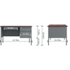 image:imageFlash Furniture Cambridge Right Side Single Pedestal Desk with 3 Locking Drawers Commercial Grade Teachers or Office Desk 24x48 Metal Frame MahoganyCharcoal