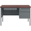 image:imageFlash Furniture Cambridge Right Side Single Pedestal Desk with 3 Locking Drawers Commercial Grade Teachers or Office Desk 24x48 Metal Frame MahoganyCharcoal