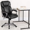 image:imageFlash Furniture Carolyn MidBack Black LeatherSoft Executive Swivel Office Chair with Padded ArmsBlack