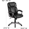 image:imageFlash Furniture Carolyn MidBack Black LeatherSoft Executive Swivel Office Chair with Padded ArmsBlack