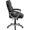image:imageFlash Furniture Carolyn MidBack Black LeatherSoft Executive Swivel Office Chair with Padded ArmsBlack
