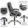 image:imageFlash Furniture Carolyn MidBack Black LeatherSoft Executive Swivel Office Chair with Padded ArmsBlack