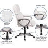 image:imageFlash Furniture Carolyn MidBack Black LeatherSoft Executive Swivel Office Chair with Padded ArmsWhite