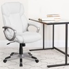image:imageFlash Furniture Carolyn MidBack Black LeatherSoft Executive Swivel Office Chair with Padded ArmsWhite