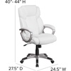 image:imageFlash Furniture Carolyn MidBack Black LeatherSoft Executive Swivel Office Chair with Padded ArmsWhite