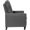 image:imageFlash Furniture Carson Transitional Style Push Back Recliner Chair  Gray Fabric Upholstery  Accent Nail Trim  Pillow Back ReclinerGrey