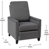 image:imageFlash Furniture Carson Transitional Style Push Back Recliner Chair  Gray Fabric Upholstery  Accent Nail Trim  Pillow Back ReclinerGrey