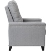 image:imageFlash Furniture Carson Transitional Style Push Back Recliner Chair  Gray Fabric Upholstery  Accent Nail Trim  Pillow Back ReclinerLight Gray
