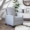 image:imageFlash Furniture Carson Transitional Style Push Back Recliner Chair  Gray Fabric Upholstery  Accent Nail Trim  Pillow Back ReclinerLight Gray