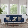 image:imageFlash Furniture Carter Premium Tufted Split Back Sofa Futon Navy Velvet Upholstery  Solid Wood Legs  Convertible Sleeper Couch for Small SpacesNavy