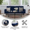 image:imageFlash Furniture Carter Premium Tufted Split Back Sofa Futon Navy Velvet Upholstery  Solid Wood Legs  Convertible Sleeper Couch for Small SpacesNavy