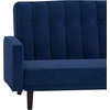 image:imageFlash Furniture Carter Premium Tufted Split Back Sofa Futon Navy Velvet Upholstery  Solid Wood Legs  Convertible Sleeper Couch for Small SpacesNavy