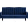 image:imageFlash Furniture Carter Premium Tufted Split Back Sofa Futon Navy Velvet Upholstery  Solid Wood Legs  Convertible Sleeper Couch for Small SpacesNavy